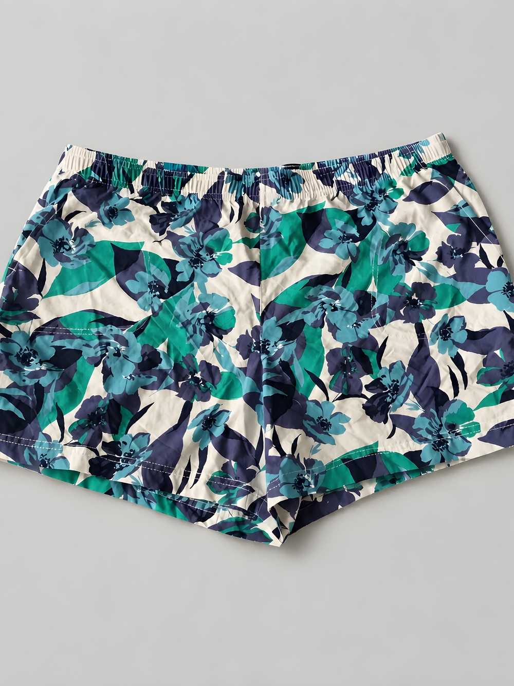 NWT Columbia Floral Elastic-Waist Women's Athletic Shorts - Teal & Navy